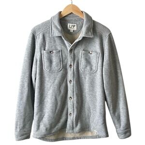 LIV Outdoor Men's Gray Sherpa Lined Soft Corduroy Outdoors Shirt Jacket Medium